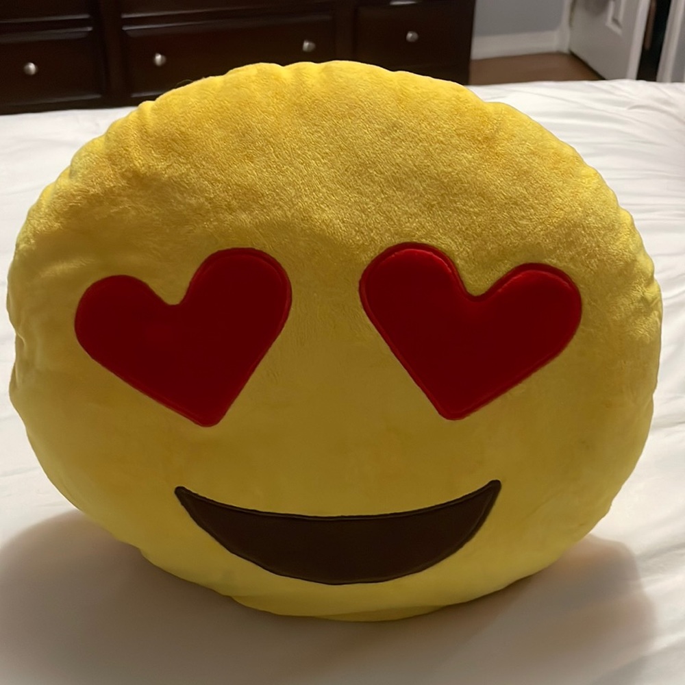 Heart emoji plush pillow
